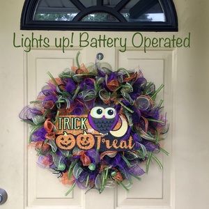 Light up battery operated Vibrant Halloween wreath